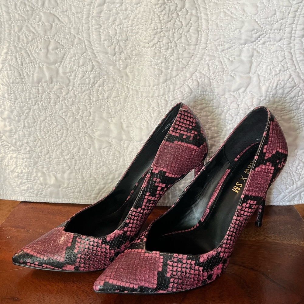 Steve Madden Pink Snake Print Heels